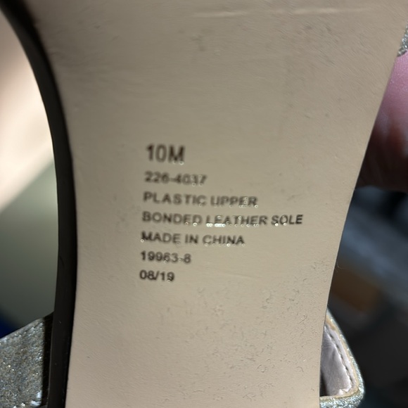 Women’s I. Miller Sz 10M platinum glitter embellished strap formal heel sandals - Picture 4 of 13